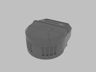 3D Model of Industrial Device Casing With Circular Shape and Ventilation Slots 3d model