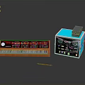 Modern Orange And Blue Household Living Items Featuring Electronic Keyboard And Display Device