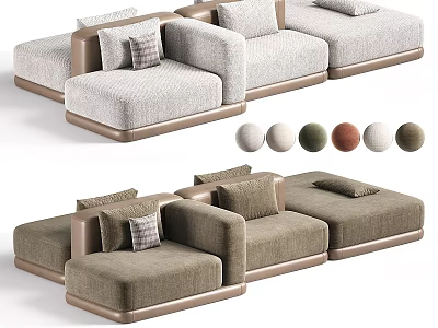 Stylish Modern Sectional Sofa With Decorative Cushions And Multiple Color Options 3d model