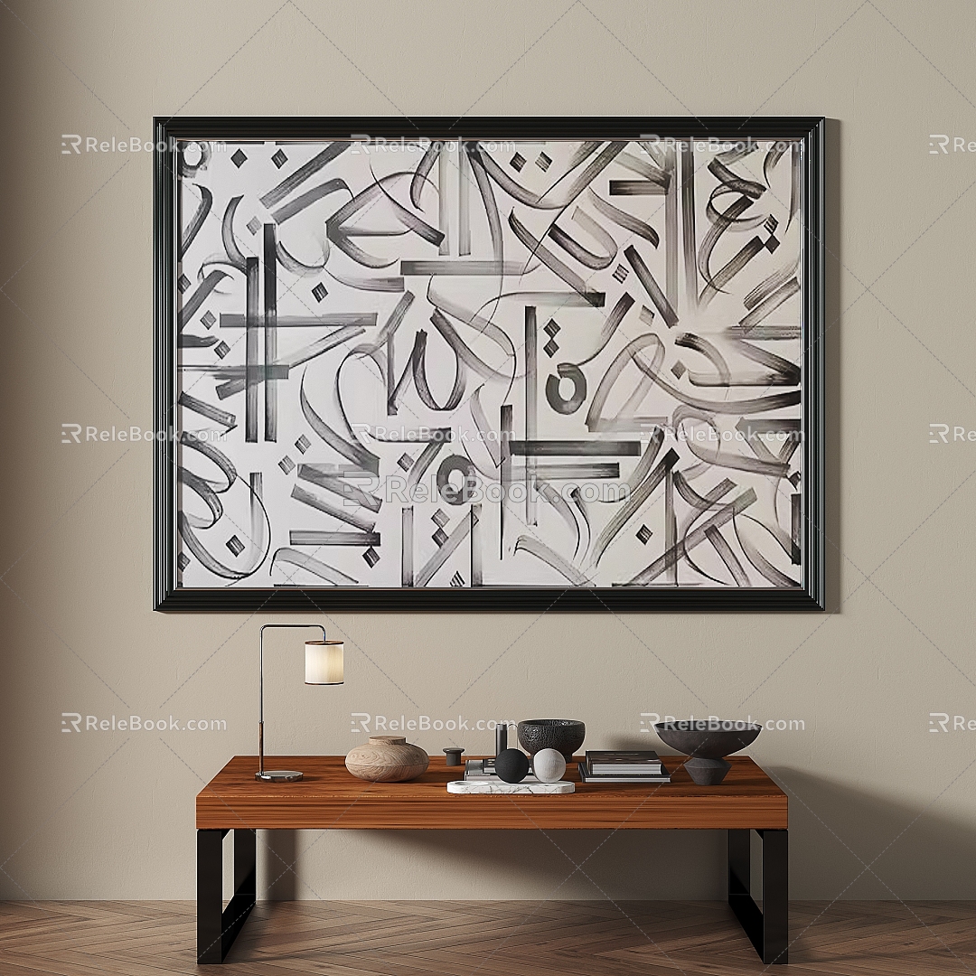 French retro abstract decorative painting 3d model