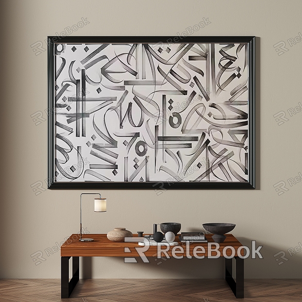 French retro abstract decorative painting model