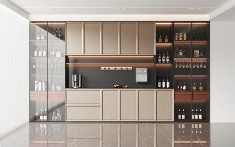 Glass Wine Cabinet 3d model