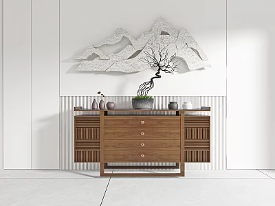 Chinese-style Entrance Cabinet Side Cabinet 3d model
