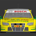 Yellow Green Audi Racing Car With BOSCH SCHAEFFLER Logos And German Flag Design