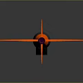 Aerodynamic Military Missile With Gray Body White Nose Cone And Orange Fins