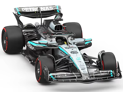Mercedes Formula 1 Race Car Featuring Petronas Branding And Aerodynamic Body Design 3d model