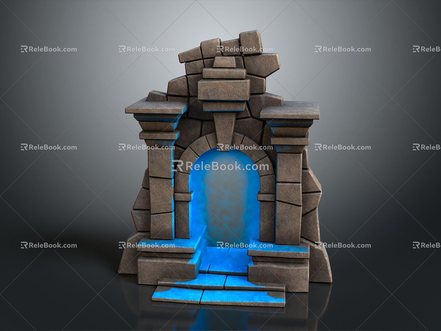 Stone Gate House Magic Gate Magic Portal Arch Stone Pillar Outdoor Items Realistic 3d model