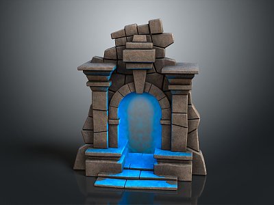 Stone Gate House Magic Gate Magic Portal Arch Stone Pillar Outdoor Items Realistic 3d model