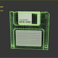 Retro Floppy Disk MFD-2HD Storage Device With Black Casing And White Label 3d model