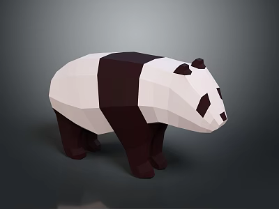 Low Poly 3D Panda Character Model With Simple Geometric Design 3d model