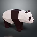 Low Poly 3D Panda Character Model With Simple Geometric Design 3d model