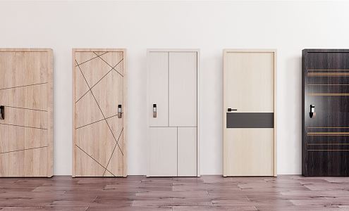 Modern swing door wooden door 3d model