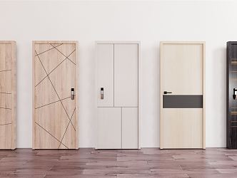 Modern swing door wooden door 3d model