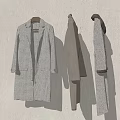 Long Coats Hanging On Wall With Plaid And Solid Color Patterns Design 3d model