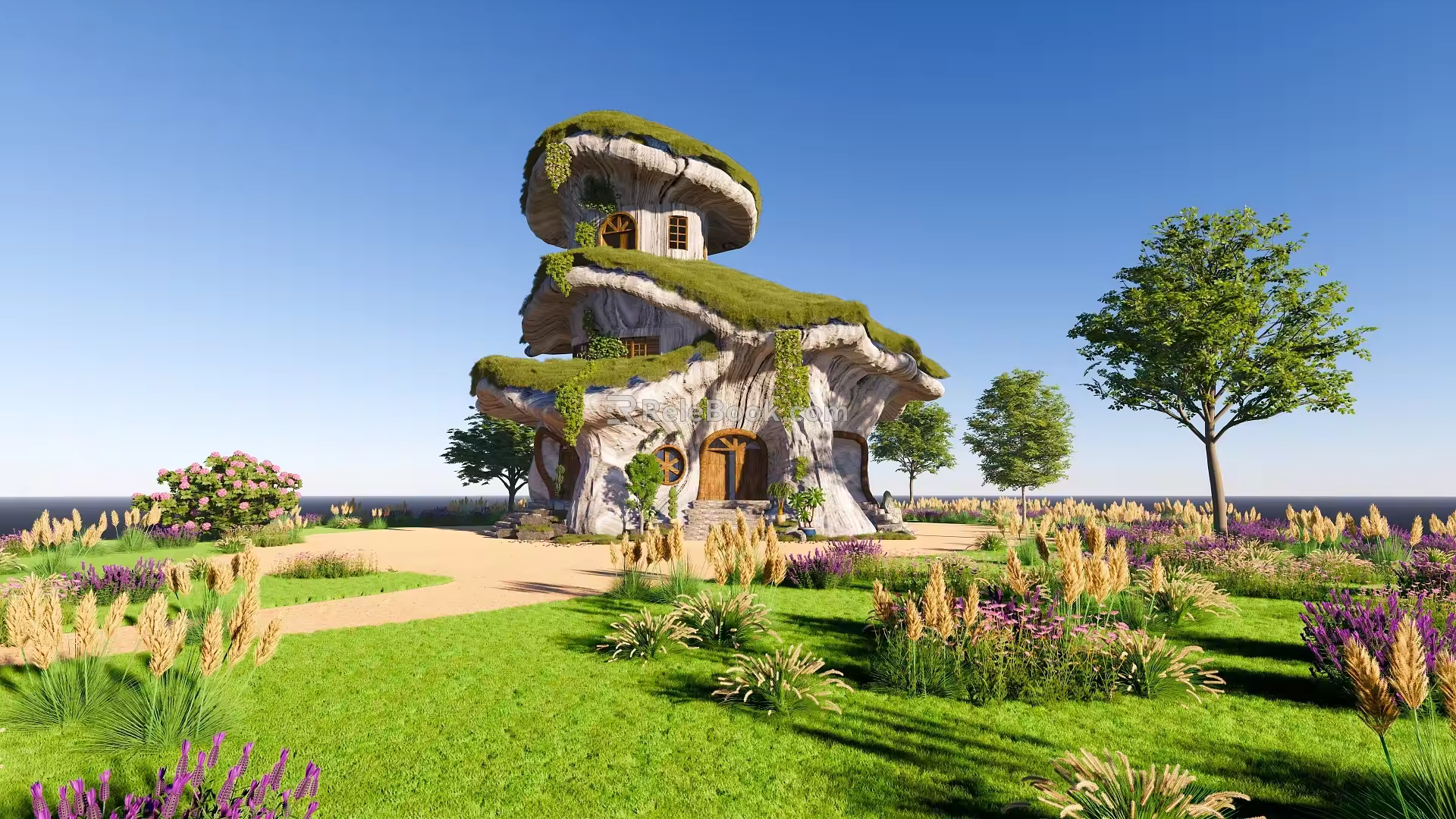 Spore Room Modeling Effect Diagram Punch in Scenery Room Magic Building Cartoon Small Scenery Bizarre Modeling 3d model