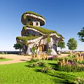 Spore Room Modeling Effect Diagram Punch in Scenery Room Magic Building Cartoon Small Scenery Bizarre Modeling 3d model
