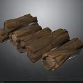 Natural Brown Wood Logs Stacked With Textured Surface For Home Decor Projects