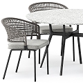 Outdoor woven tables and chairs 3d model