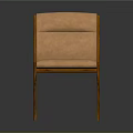 Modern Upholstered Dining Chair With Light Brown Seat And Wooden Frame