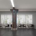 New Chinese Classroom Guoxue Lecture Hall 3d model