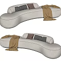 Modern Multiplayer Sofa Curved Sofa 3d model
