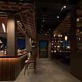 Traditional Japanese Restaurant Interior Featuring Wooden Bar Counter Cozy Seating And Warm Lighting