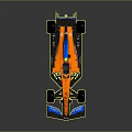 Orange Formula Race Car With Blue Components SAP Cloud Logos And Aerodynamic Design