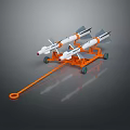 Kids Rocket Themed Play Equipment With Orange Frame And Wheel Structure For Outdoor Fun