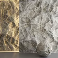 Textured Decorative Components Featuring Golden And Gray Rough Stone Like Surface Finishes 3d model