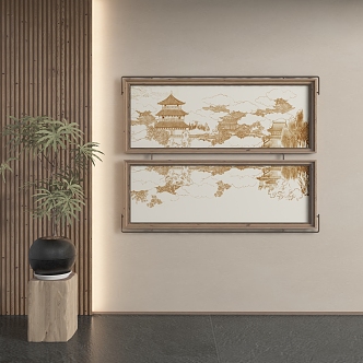 New Chinese Decorative Painting 3d model