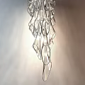 Modern Crystal Chandelier with Hanging Glass Pendant Lights for Home Interior Decor