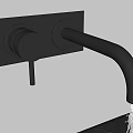 Modern Wall Mounted Black Faucet With Sleek Design And Water Flowing