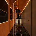 Modern Bar Interior With Neon Lights Moon Decor And Glowing Floor Tiles