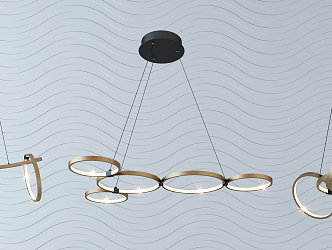 Modern chandelier fashion simple metal chandelier combination 3d model