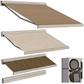 Architectural Building Components With Textured Panels Brown Beige Surfaces And Metal Frames 3d model