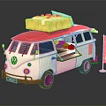 Modern Vans Stall Food Stall 3d model