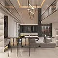 Modern Basement Design With Sofa Fitness Zone And Lighting