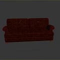 Elegant Red Two Seater Sofa With Armrests For Modern Living Room