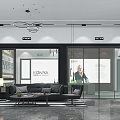 Modern store doors and windows store 3d model