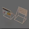 Wooden Display Stands For Household Items With Orange Design And Empty Frame