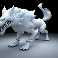 Green Mythical Reptile Creature With Sharp Fangs Claws And Golden Ankle Bands