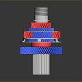 Blue And Red Metal Gear Mechanism With Precision Engineered Components 3d model