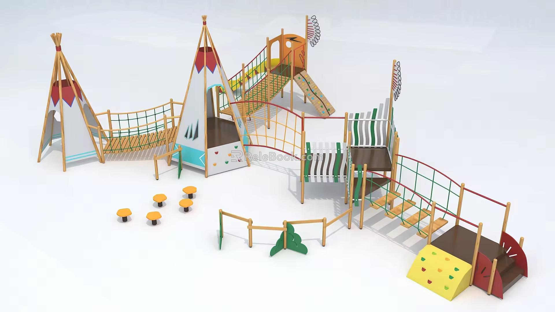 Primitive tribe combination slide to break through 3d model