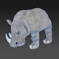 Soft Gray Stuffed Rhino Plush Toy For Children Kids Playtime Companion
