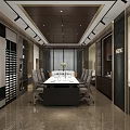 Modern Boutique Store Interior With White Sofas Coffee Table Bookshelves Glass Partitions And Chandeliers