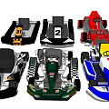 Various Colored Go Karts With Numbered Designs And Sporty Racing Features