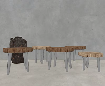 Quiet Stool Vase Ornaments 3d model