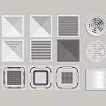 Diverse Air Conditioner Vents With Modern Designs Different Shapes And Patterns 3d model