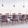 Long Table and Chair Combination Talking about Table and Chair Ceiling Table and Chair Combination 3d model