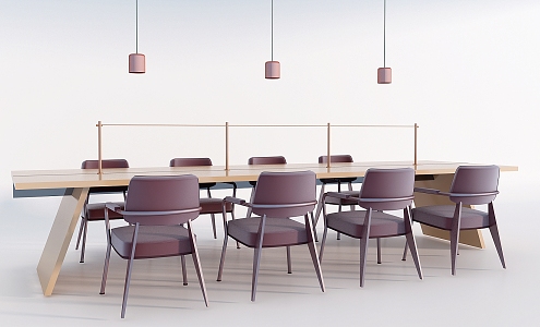 Long Table and Chair Combination Talking about Table and Chair Ceiling Table and Chair Combination 3d model